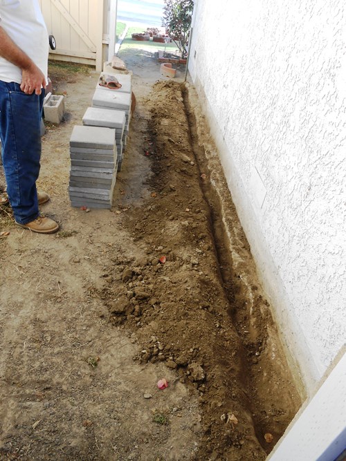 Trench for Cement Curb